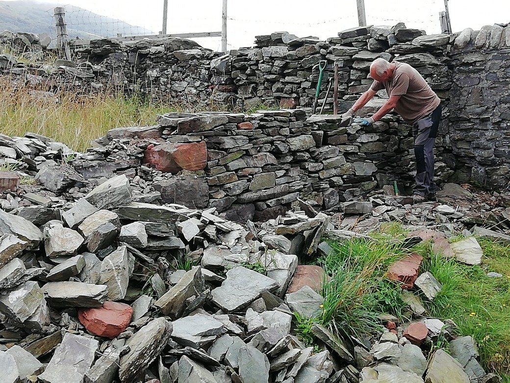 Stonewalling work under way at the Catacol barking house